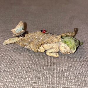 Top Collection Fairy Garden Sleeping Fairy Baby with Ladybug and Butterfly
